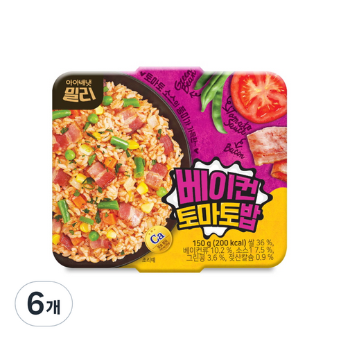 밀리 아이배냇 베이컨 토마토밥, 150g, 6개