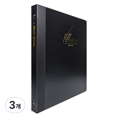 A4 O링 20매 바인더형 악보화일 BP3307, 블랙, 3개
