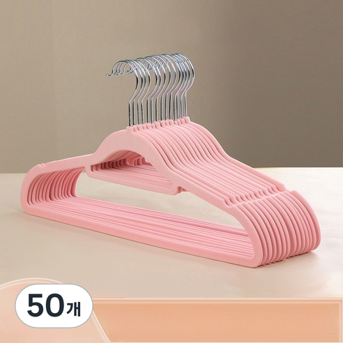솔브리빙 논슬립 내구성 좋은 옷걸이 38cm, 핑크, 50개