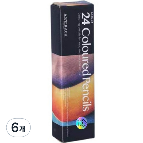 퍼플빈 전문가용 고급 색연필, 24색, 6개