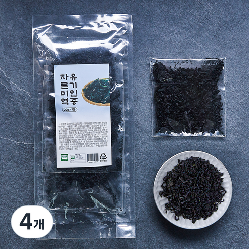 유기 인증 자른미역, 140g, 4개