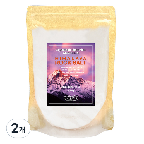 라쿠진 히말라야 핑크소금 fine, 1kg, 2개