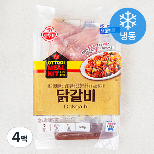 오뚜기 닭갈비 밀키트 (냉동), 520g, 4팩