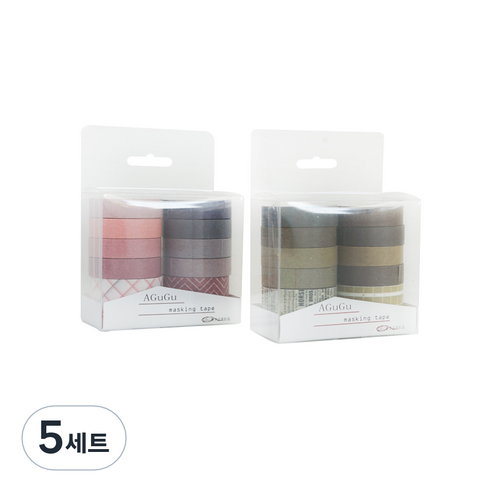케이트가든 컬러 데코 마스킹 테이프 2종 x 10색, 핑크, 카키, 5세트