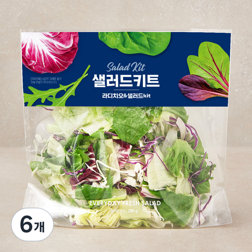 라디치오 앤 샐러드 키트, 200g, 6개