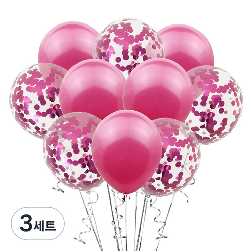 그래다다 파티 장식 풍선 10p 세트, 핑크, 3세트