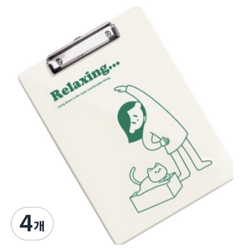 꼬까 플레이트 글자판 클립보드 A4, 4 그린, 4개