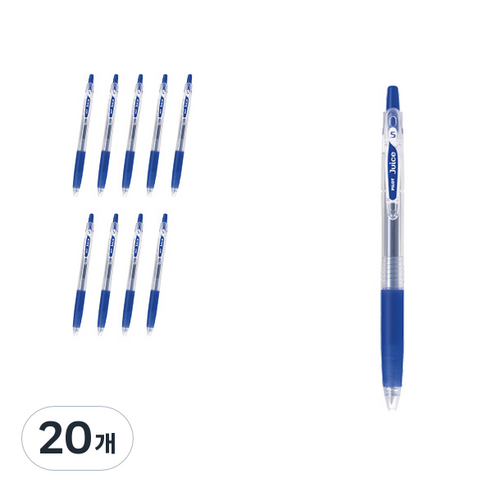 파이롯트 쥬스 젤잉크펜 0.5mm LJU-10EF, 블루, 20개