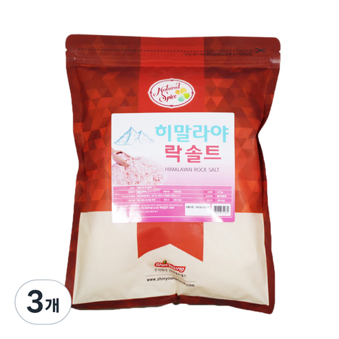 내츄럴스파이스 히말라야 핑크 락 솔트 고운소금, 1500g, 3개