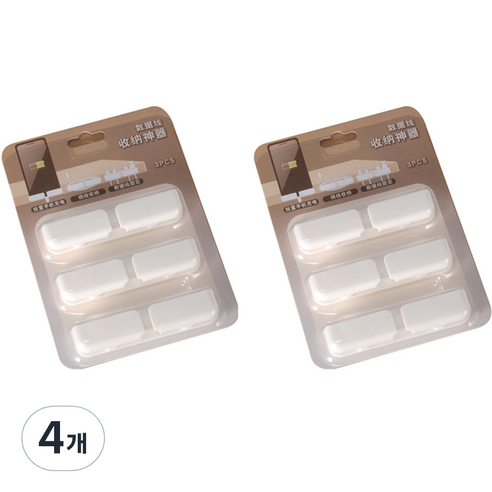 블루레이크 데스크 전선 정리 홀더, 화이트, 4개