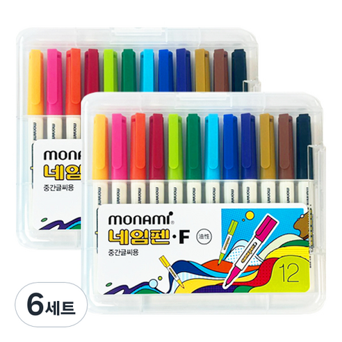 모나미 중간글씨용 네임펜, 혼합색상, 6세트