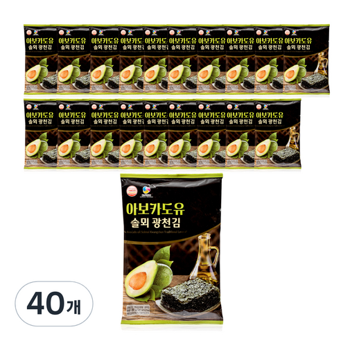 아보카도유 솔뫼 광천 전장김, 40개, 20g
