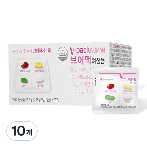 브이팩 여성용 멀티비타민, 30회분, 10개