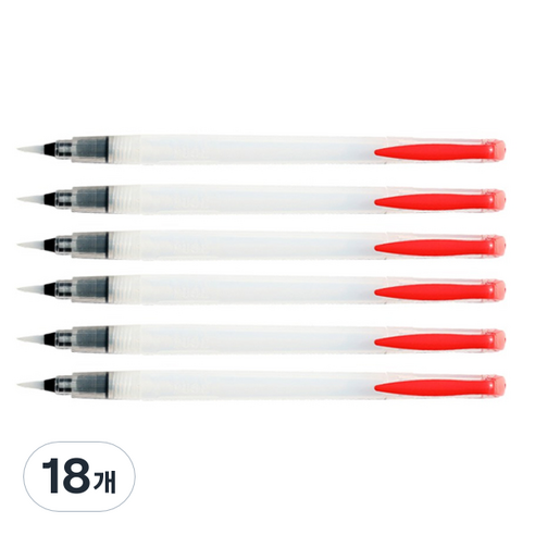 풀컬러스 간편한 워터브러쉬, 직경 5.0mm, 길이 15mm, 18개
