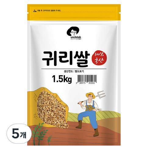 엉클탁 국내산 귀리쌀, 1.5kg, 5개