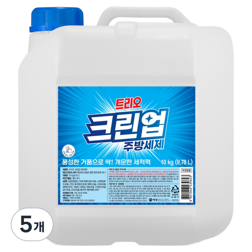 트리오 크린업 주방세제, 10kg, 5개