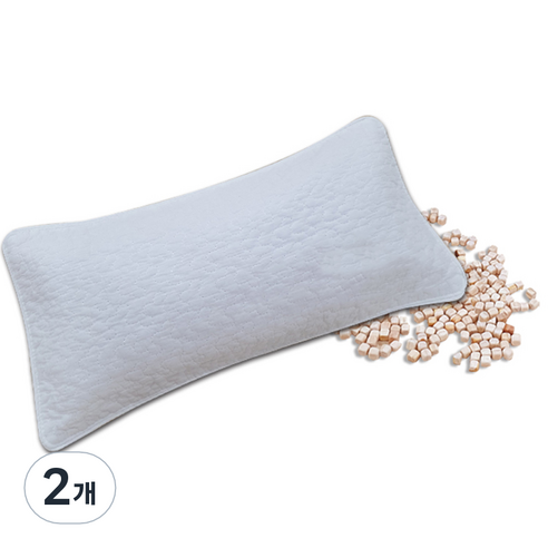 편백아트 프리미엄 편백 큐브칩 베이직 베개, 흰색(베개커버), 랜덤발송(속커버), 2개