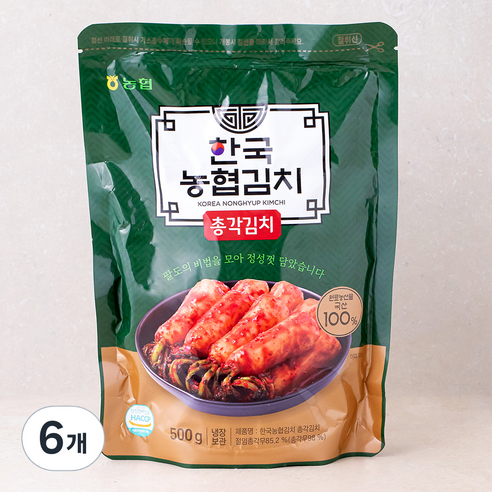 한국농협김치 총각김치, 500g, 6개