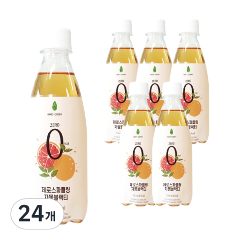 넛츠그린 제로스파클링 자몽블랙티, 350ml, 24개