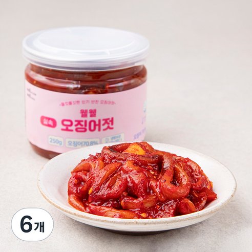 웰웰 실속 오징어젓, 250g, 6개