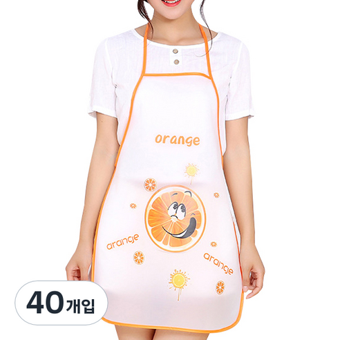 마켓피오 주방 일회용 PVC 방수 캐릭터 앞치마, 랜덤 발송, 40개입