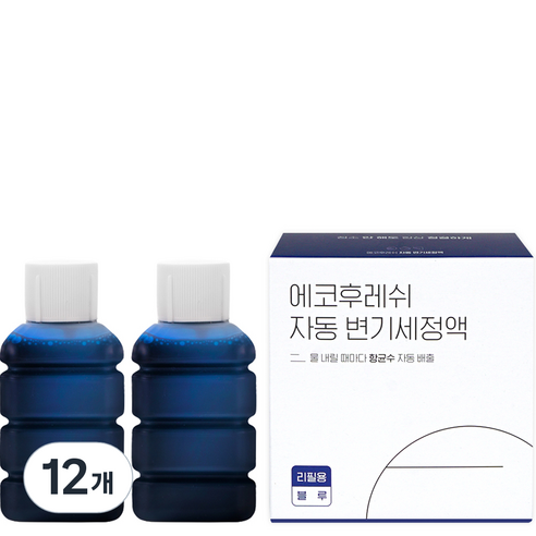 에코후레쉬 자동 변기세정액 리필용 블루, 100ml, 12개