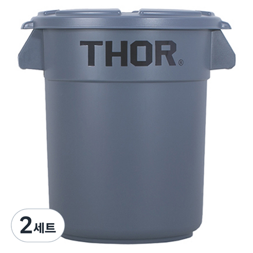 토르컨테이너 원형 캠핑 수납 보관함 1단 12L + 덮개 세트, GRAY, 2세트