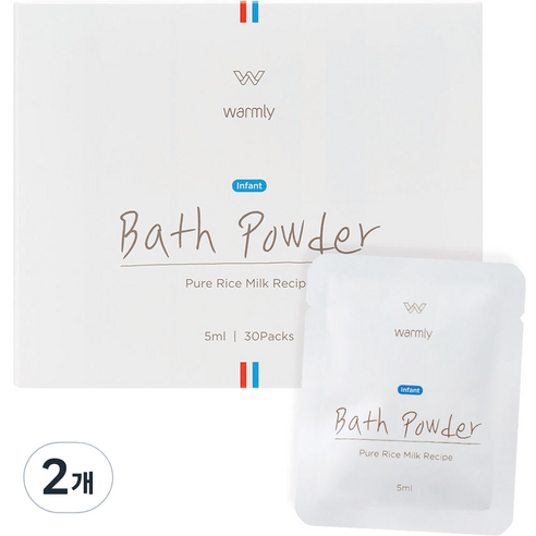 웜리 유아용 인펀트 배스 파우더 퓨어 라이스 밀크 레시피 30p, 150ml, 2개