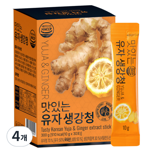 유기농마루 맛있는 유자 생강청 30p, 300g, 4개