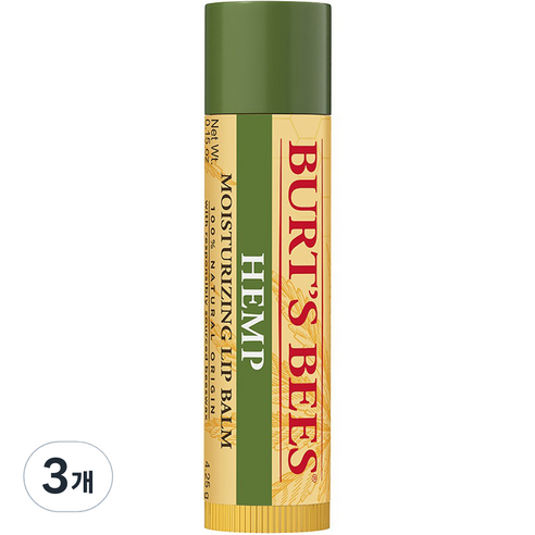 버츠비 모이스춰라이징 립밤, 헴프향, 4.25g, 3개