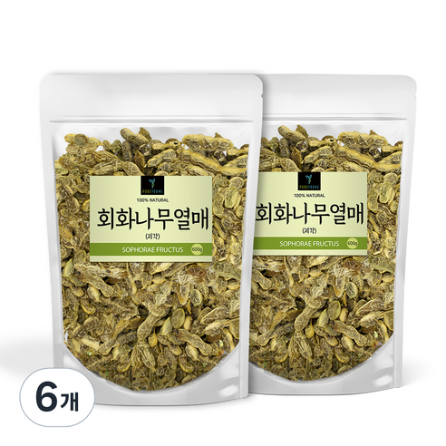 퓨어영 회화나무열매 괴각 차, 6개, 600g