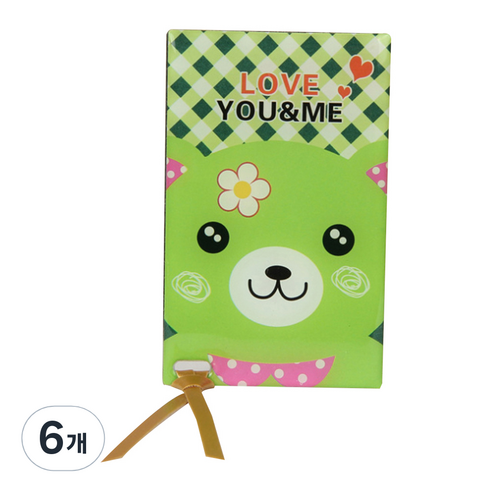 DeClock 휴대용 스트인레스 손거울, 곰돌이, 6개