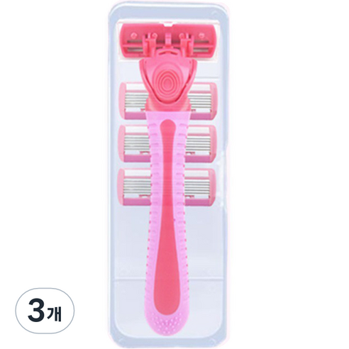 하이어리 여행용 수동 면도기 레드, 1개입, 3개
