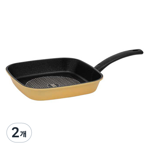인터쿡 인덕션 다이아몬드 사각팬, 2개, 27cm
