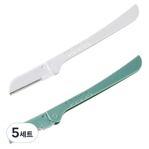 더페이스샵 데일리 뷰티툴즈 눈썹 수정칼 2단 2p, 흰색, 초록색, 5세트