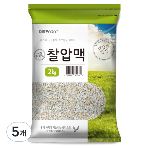 건강한밥상 국산 찰압맥, 2kg, 5개