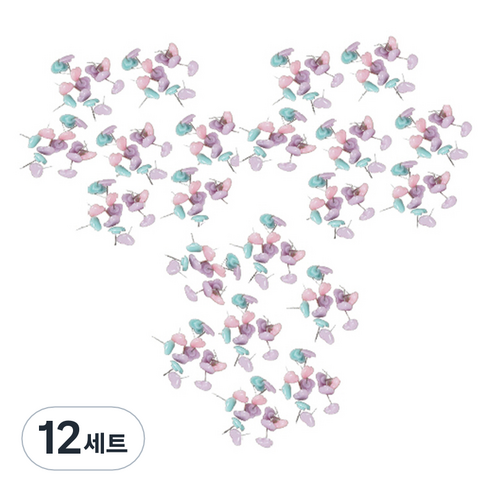문구담 귀여운 하트모양 압정 마카롱, 50개입, 12세트