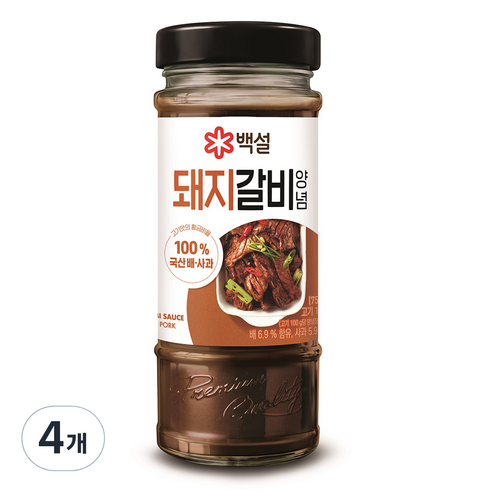 백설 돼지갈비양념, 500g, 4개