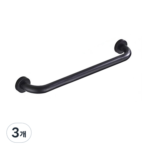 알럽홈 알루미늄 모던 욕실 난간 손잡이 블랙, 3개