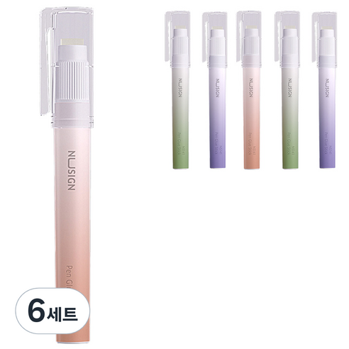 누사인 그라데이션 슬림 글루스틱 펜타입 딱풀 랜덤발송, 2.2g, 36개