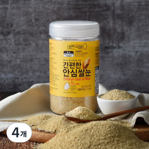 바른곡물 간편한 안심쌀눈, 300g, 4개