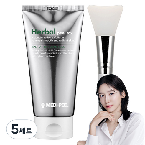 메디필 허벌 필 톡스 120g + 실리콘 팩 브러쉬 세트, 5세트