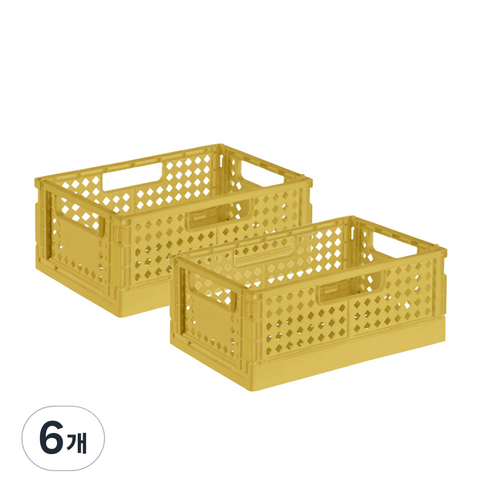 폴딩 수납박스, 옐로우, 6개