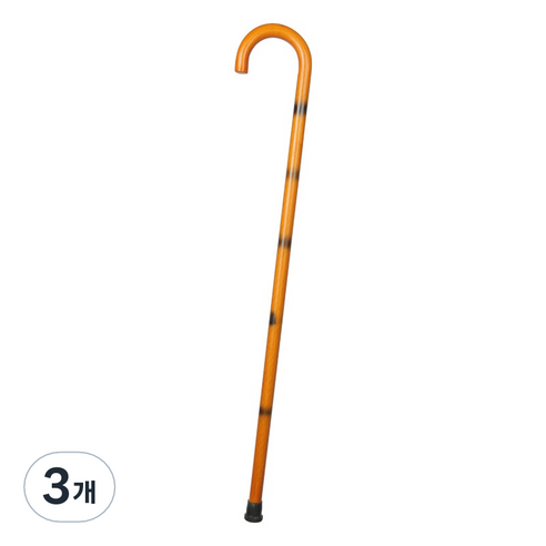 에쉬울프 나무 간편 지팡이 900mm, 줄무늬 옐로우, 3개