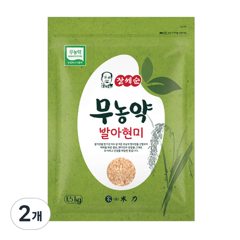 장세순 무농약 발아현미, 1.5kg, 2개