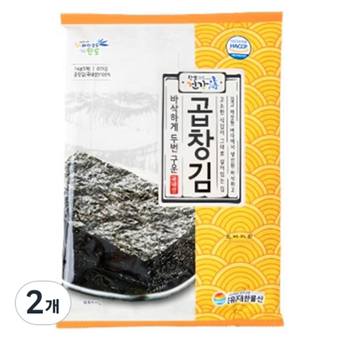 완도건강해 바다향 바삭하게 두번구운 곱창김 5p, 14g, 2개