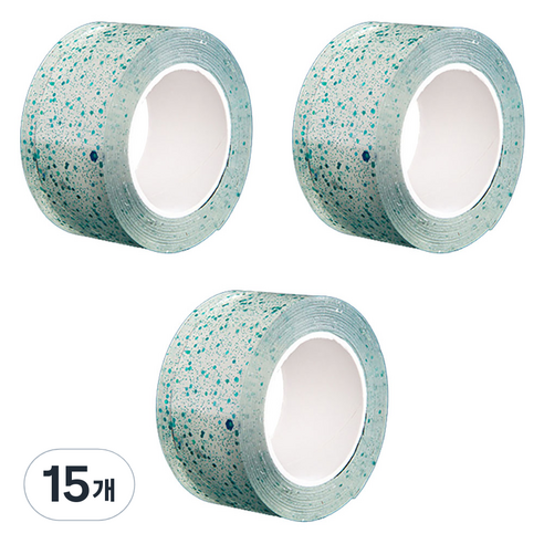 알로데 스팽글 버블 양면테이프 2cm x 5m, TYPE02 그린, 15개