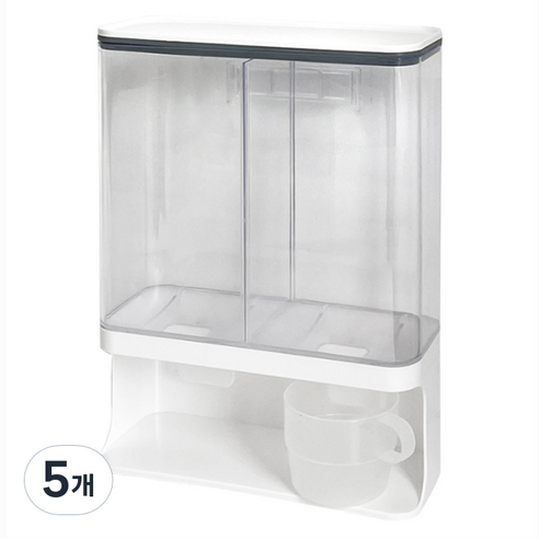 윈프라이스 월마운트 벽걸이 세제 디스펜서 3000ml, 화이트, 5개