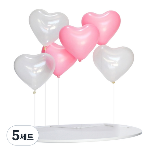 파티쇼 풍선스탠드 하트 세트, 핑크, 5세트