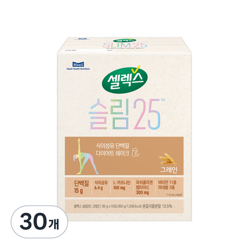 셀렉스 슬림25 그레인 다이어트쉐이크, 360g, 3개